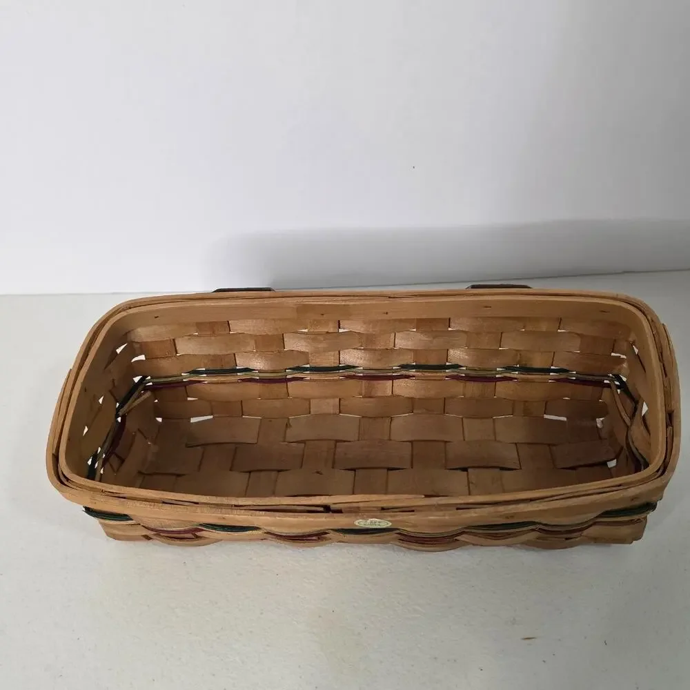 Woven Rectangular Basket Wood Splint Storage Organizer Wall Farmhouse Decor